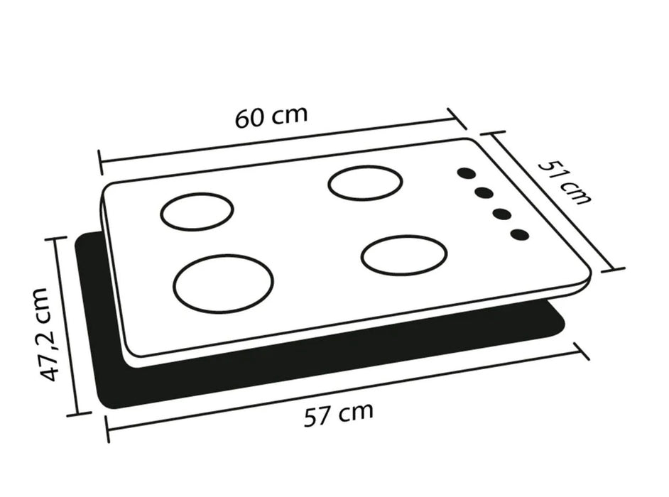 Haceb Black Enamelled Gas Stovetop 60cm