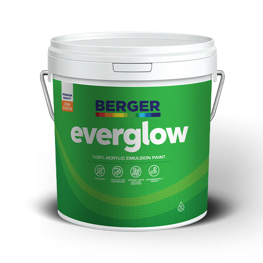 Berger Everglow Low Sheen White Emulsion 3.8L (1 Gallon)