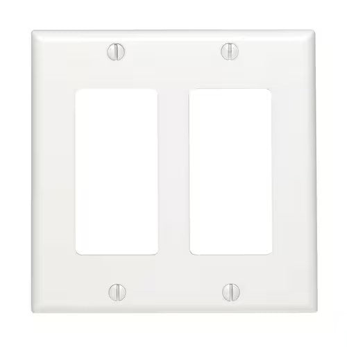 2 Gang Decora White Wall Plate