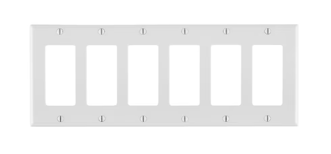 6-Gang Decora Wallplate White