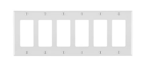 6-Gang Decora Wallplate White