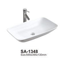 White Ceramic Countertop Basin SA-1348