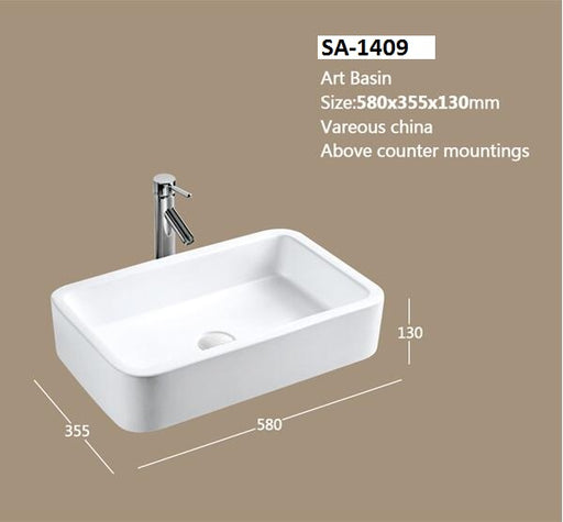 White Ceramic Vessel Basin SA-1409