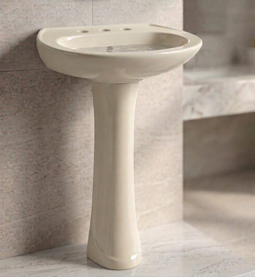 Ceramic Pedestal Basin | Bone