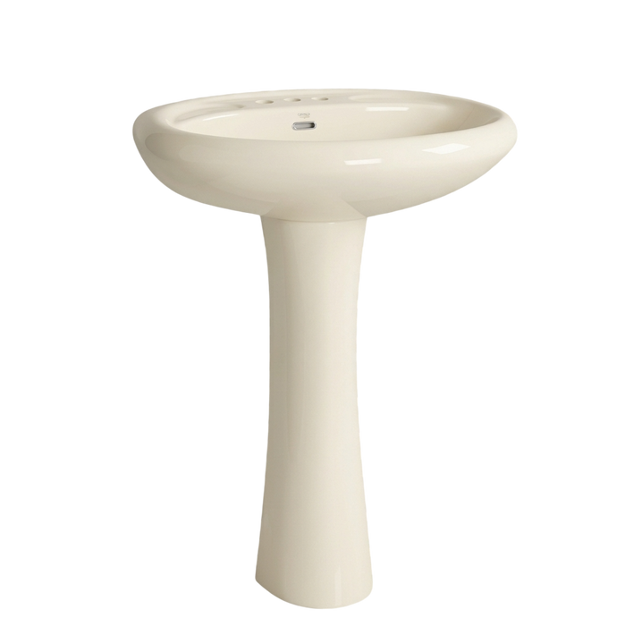 Ceramic Pedestal Basin | Bone