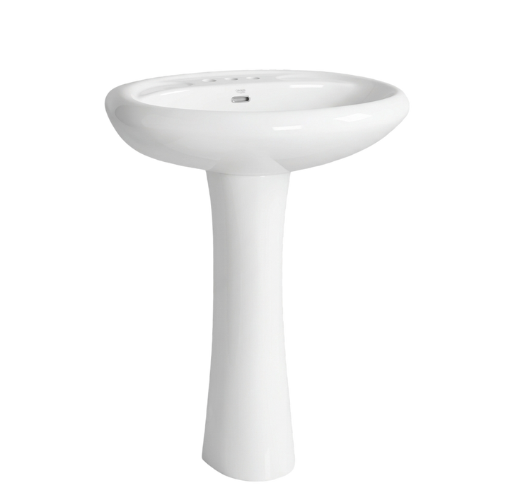 Ceramic Pedestal Basin | White