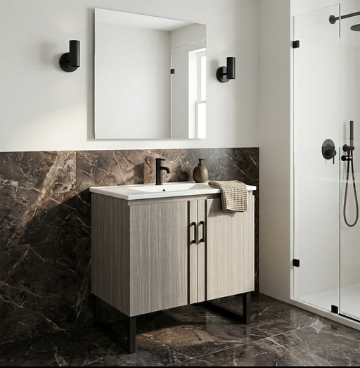 Plywood Bathroom Cabinet Grey 72x50x74cm