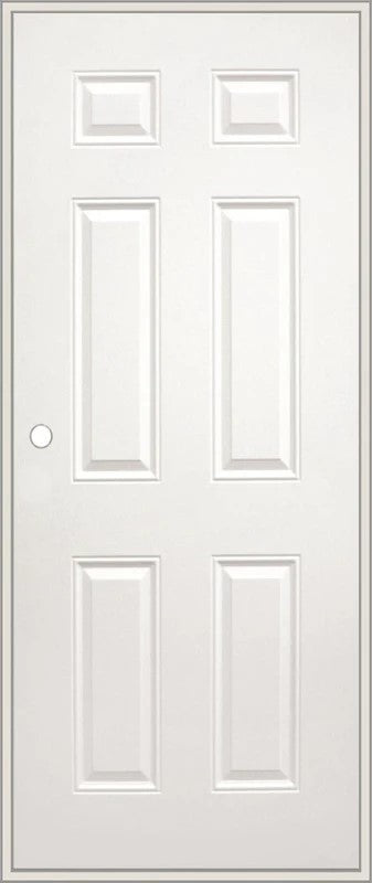 White Galvanized Steel Panel Door 36"x80"