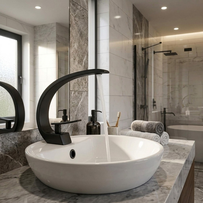 Basin Faucet Cuve with Pop-up Drain 113-11B | Black