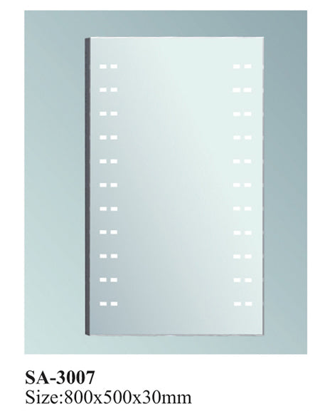 Rectangular Frameless LED Bathroom Mirror – 800x500x30 mm – SA-3007