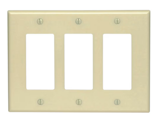 Decora 3-Gang Wall Plate Ivory
