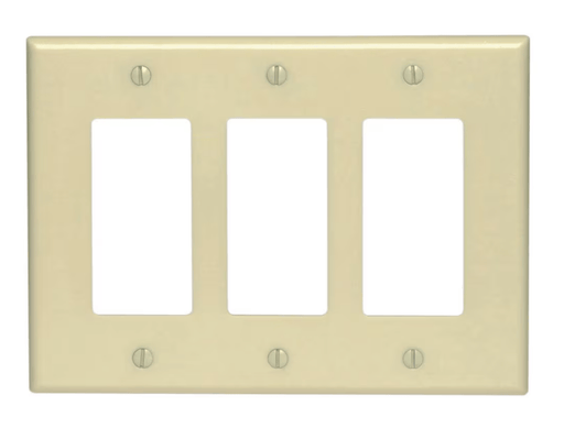 Decora 3-Gang Wall Plate Ivory