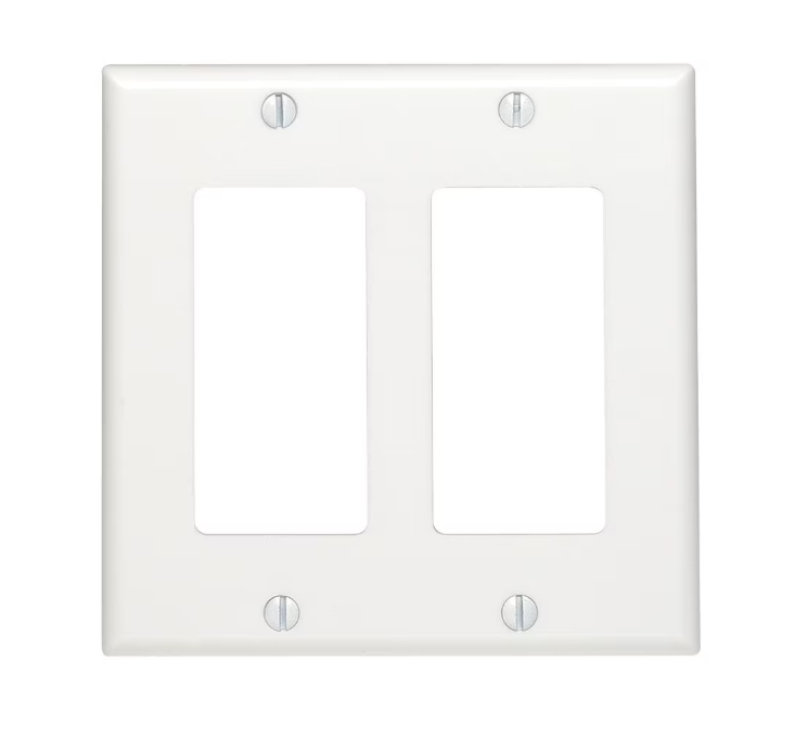 Decora 2-Gang Wall Plate White