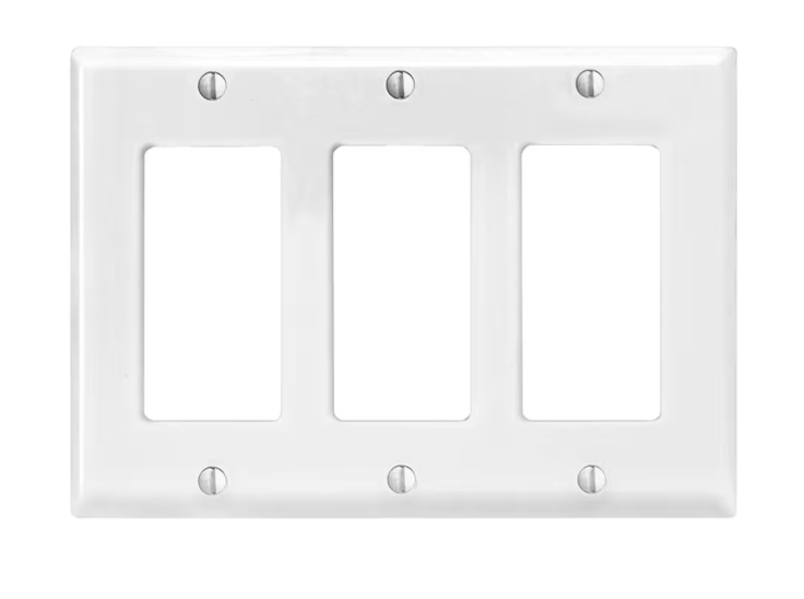 Decora 3-Gang Wall Plate White