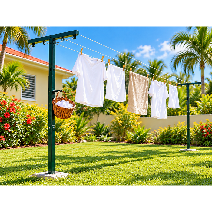 Galvanised Powder Coated Steel T-Post Clothesline
