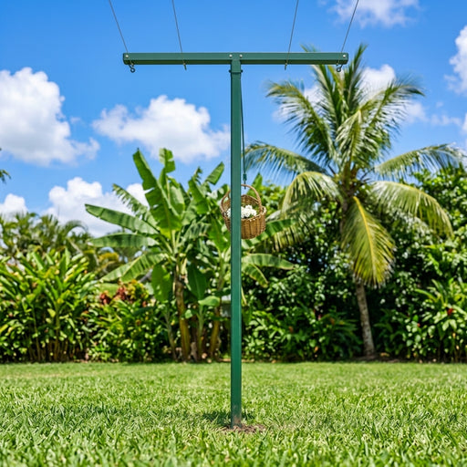 Galvanised Powder Coated Steel T-Post Clothesline