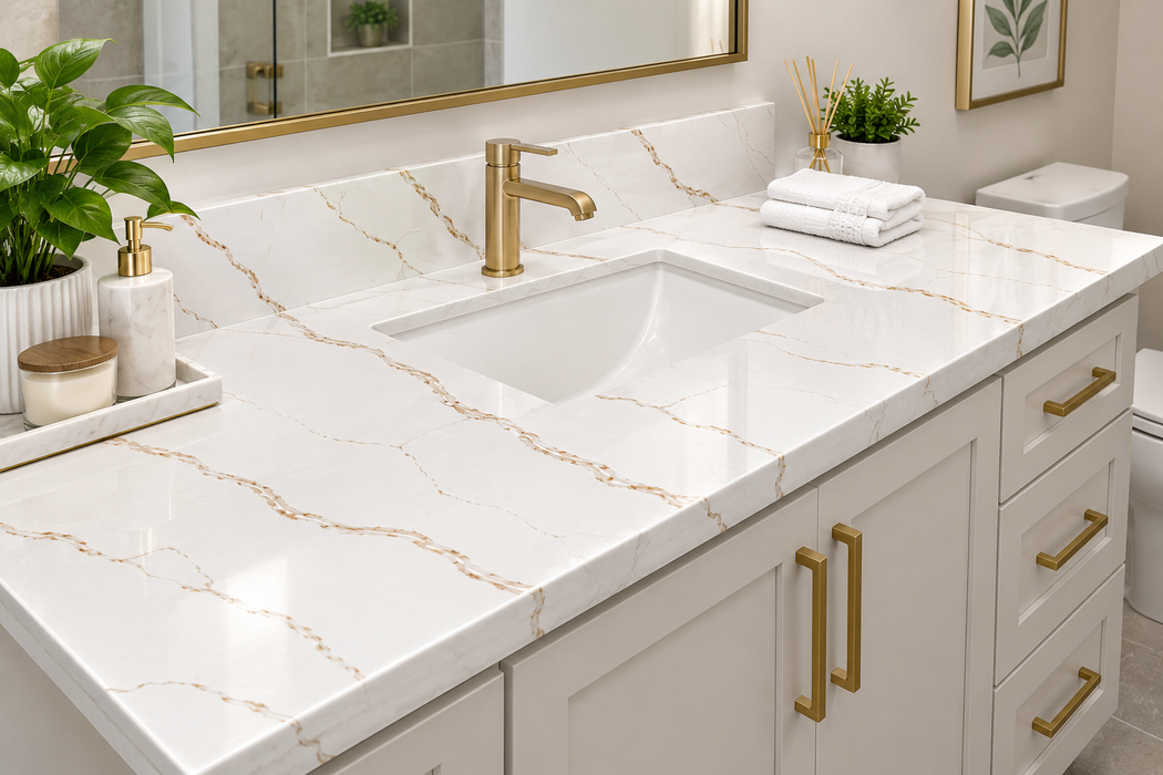 Calacatta Beige Quartz Slab 64" x 127"