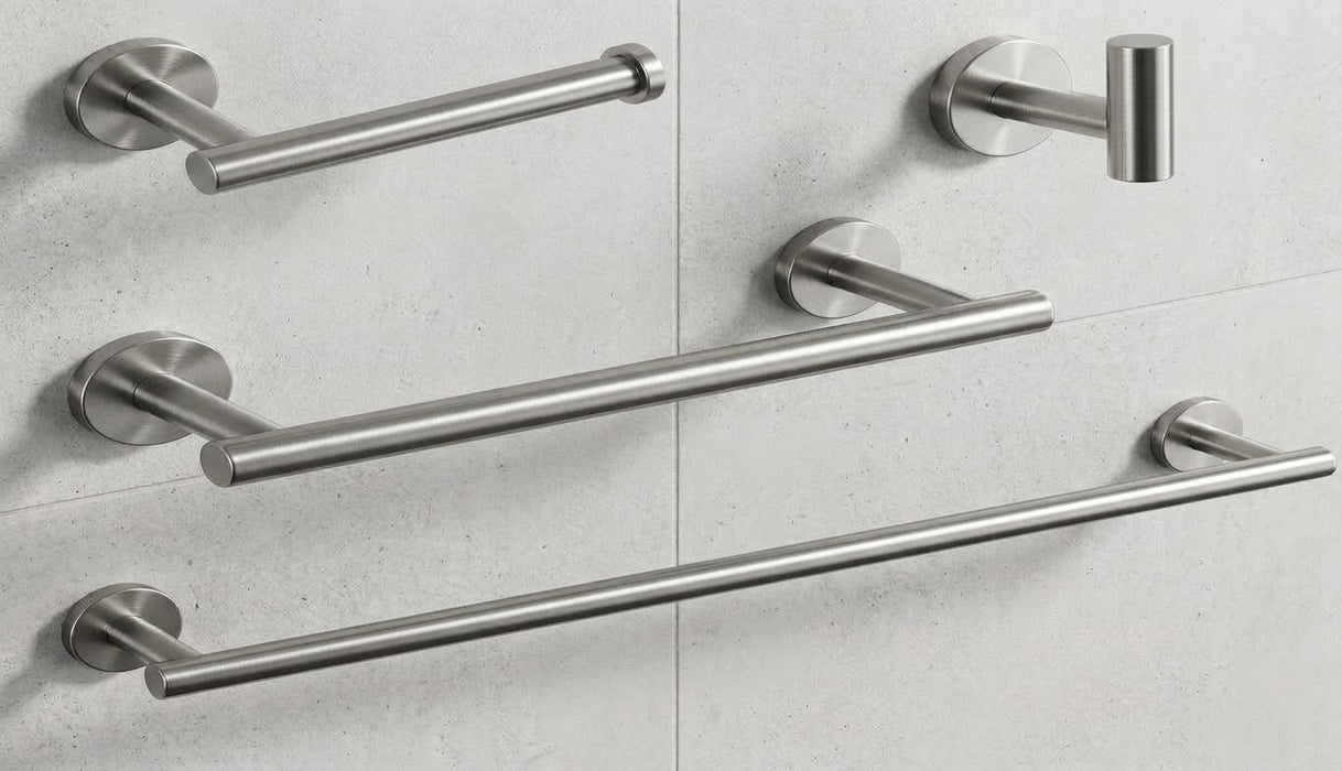 Bathroom Accessory 4 Pc Set | Stainless Steel