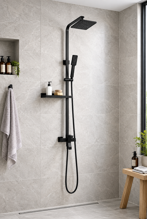 Surface Shower Faucet Set 8" | Black