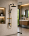 Surface Shower Faucet Set 8" Black and Gold