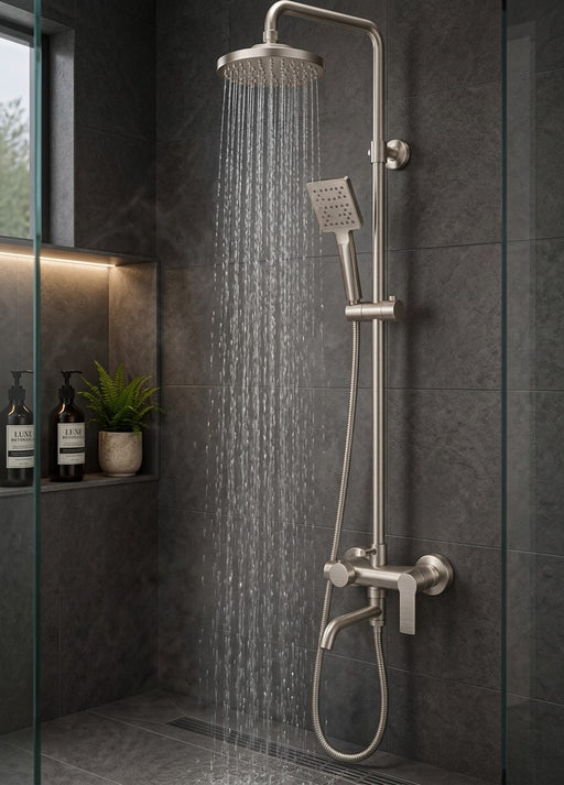 Surface Shower Faucet Set 8" | Brush