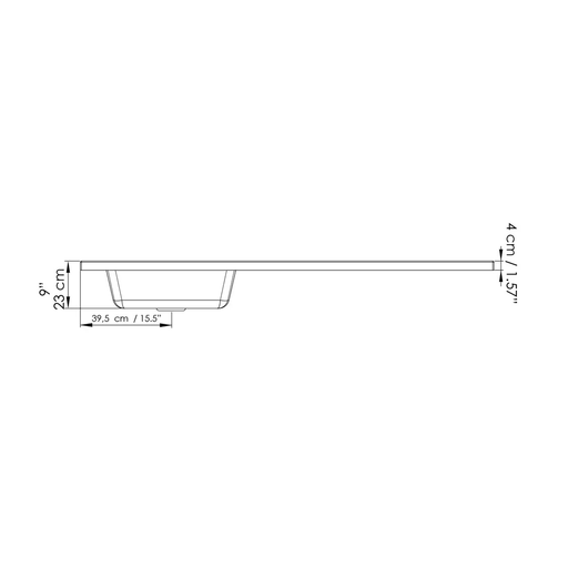 Niebla Grey Kitchen Countertop With Sink 180x60cm
