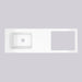 White Kitchen Countertop With Sink and Pre-cut Opening for Cooktop 180x60cm