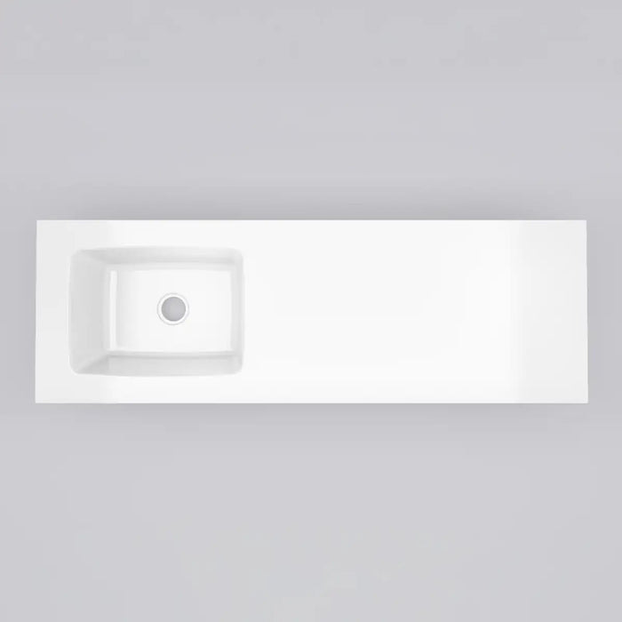 White Kitchen Countertop With Sink 180x60cm