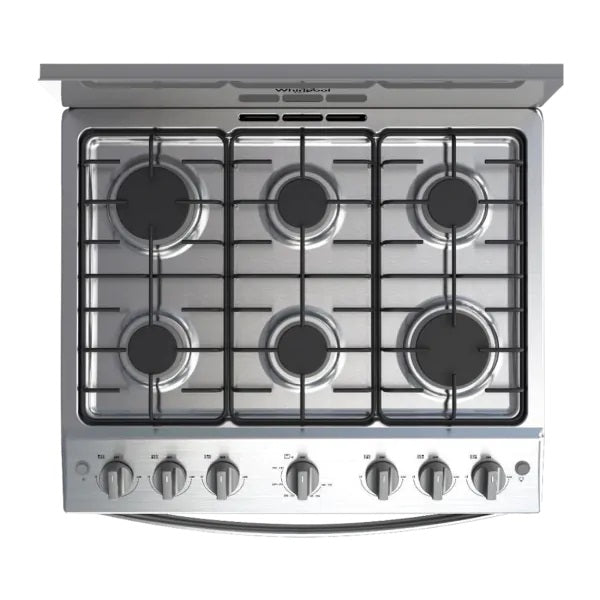 Whirlpool 30" 6 Burner Gas Stove - Sliver