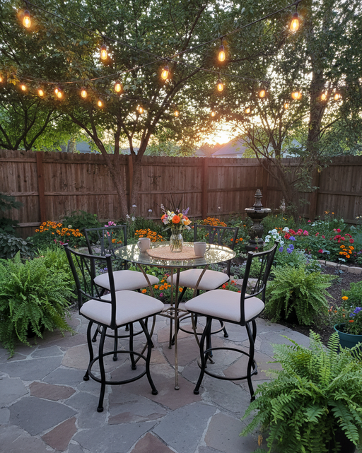 Iron Steel Craft Bistro Table 4 Seats