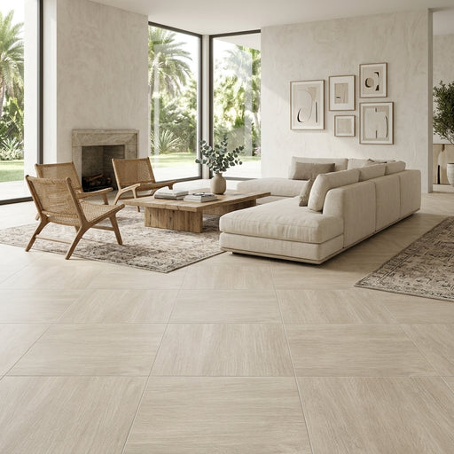Aura Natural Beige Ceramic Floor and Wall Tile 24" x 24"