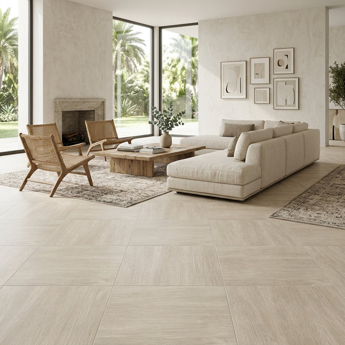 Aura Natural Beige Ceramic Floor and Wall Tile 24" x 24"