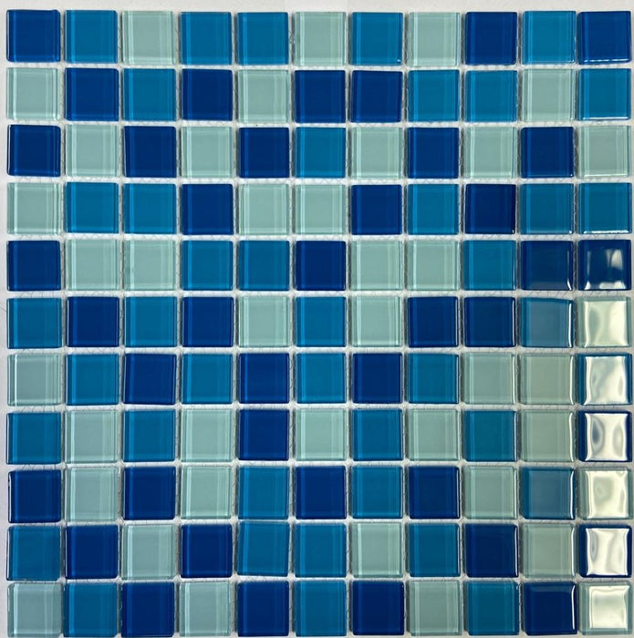 AZUL CLARO GLASS MOSAIC TILES 12"X12"