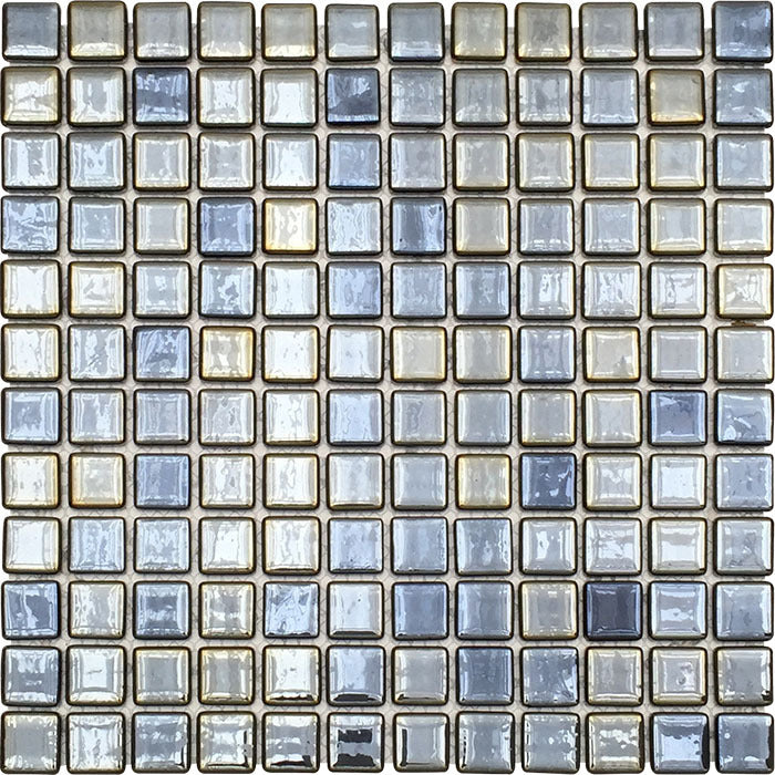Preto Eco Iris Glass Mosaic Tile 12"x12"