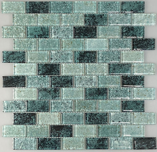 Rectangle  Surf Green Mosaic Glass Tile 12"x12"