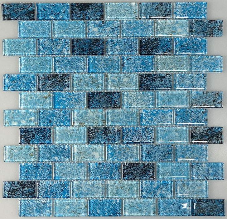 Surf Acqua Mosaic Glass Tile 12"x12"