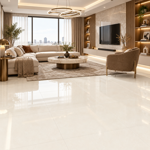 Napoli White Plus Ceramic Floor and Wall Tile 24" x 24"