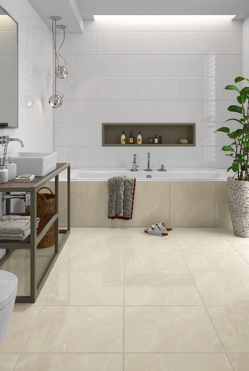 Onix Beige Ceramic Floor and Wall Tile 18" X 18"