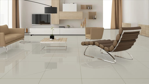 Solid Ivory Porcelain Tile 24"X24"