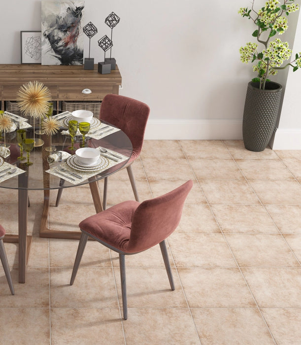 Tulsa Beige Ceramic Floor And Wall Tile 18" X 18"