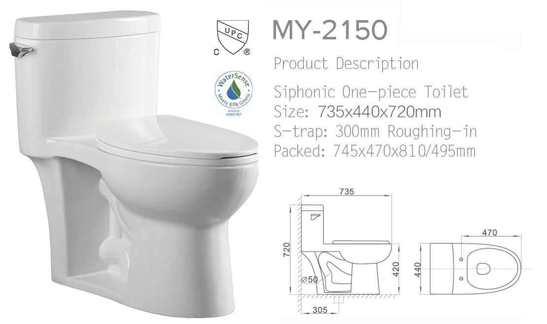Elongated Toilet White #MY-2150