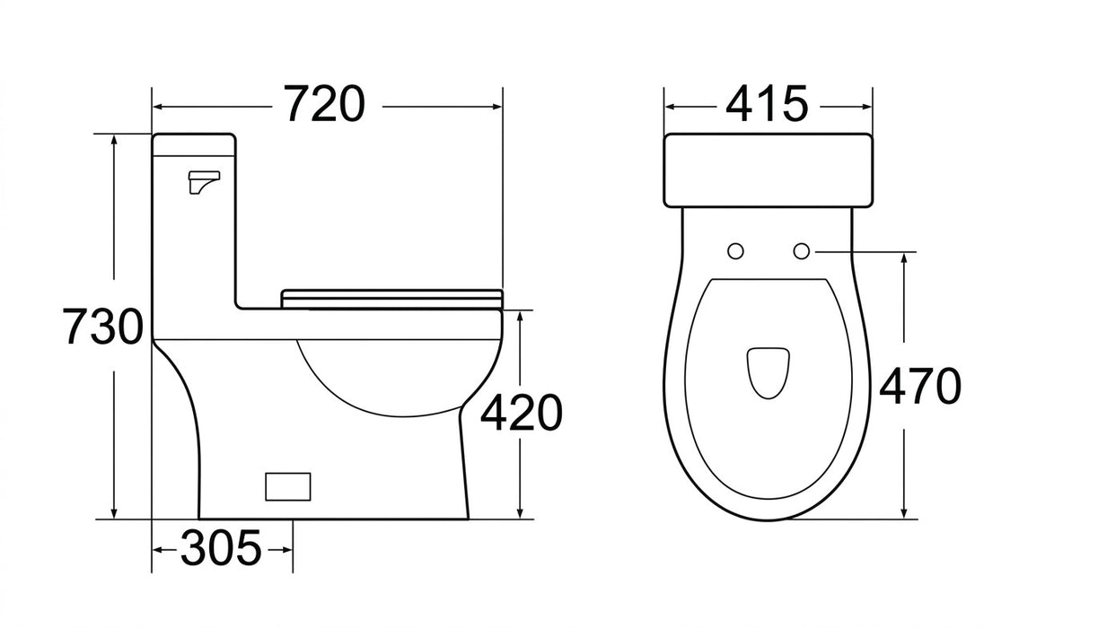 White Elongated Toilet MY-2176