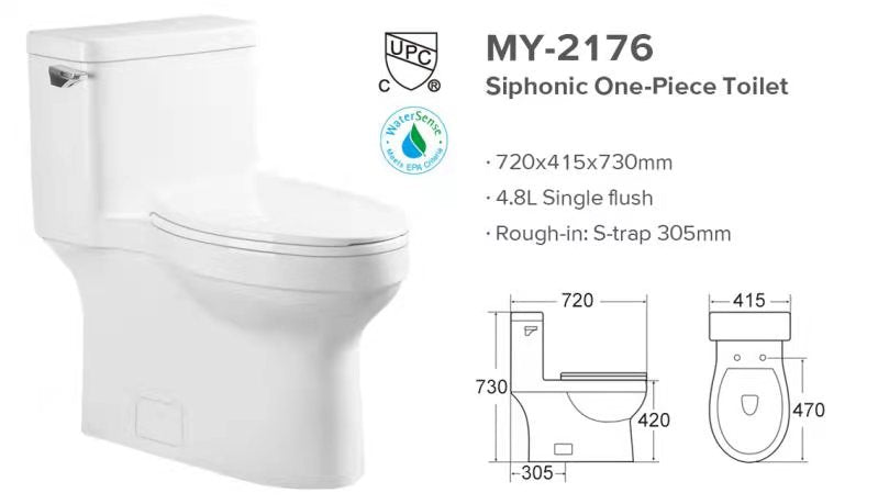 White Elongated Toilet MY-2176