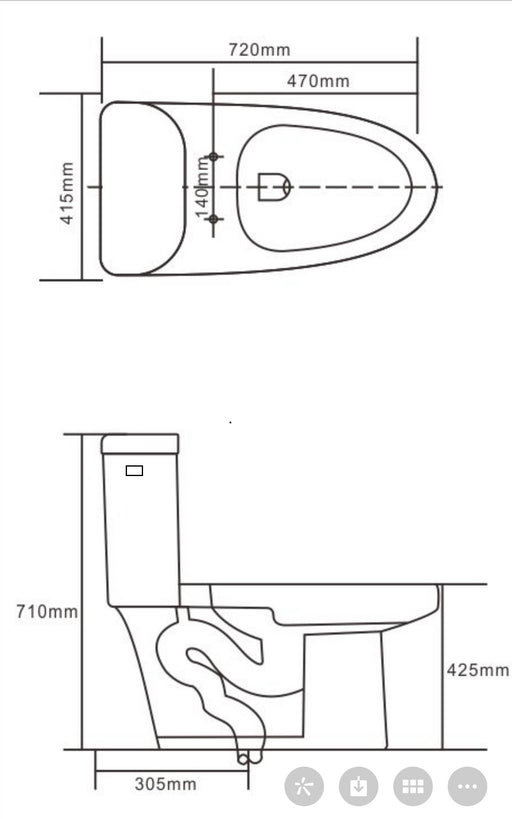 Elongated Toilet White #MY-2265