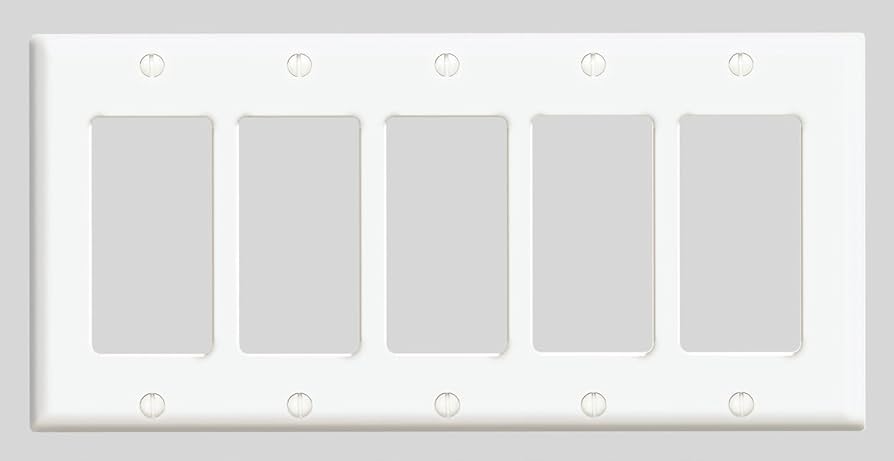 5 Gang White Decora Switch Plate