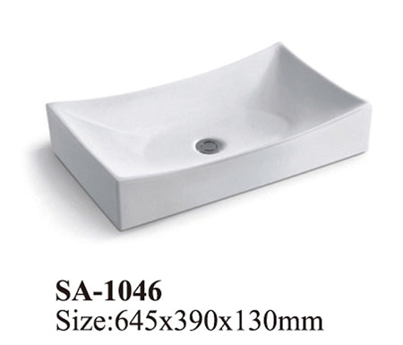 White Ceramic Countertop Basin SA-1046