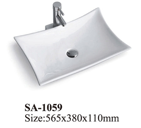 White Ceramic Countertop Basin SA-1059